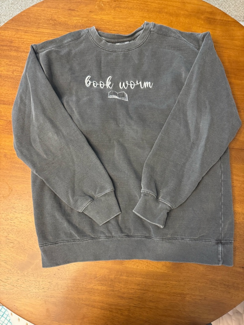 Comfort Colors "Book Worm" Crewneck Sweatshirt - Charcoal